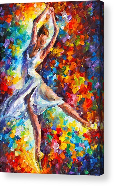 Ballet Acrylic Print featuring the painting Candle Fire by Leonid Afremov