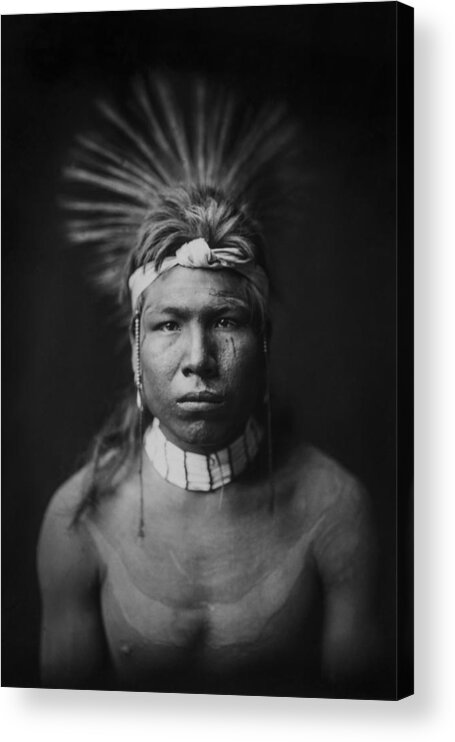 1905 Acrylic Print featuring the photograph Indian of North America circa 1905 #4 by Aged Pixel