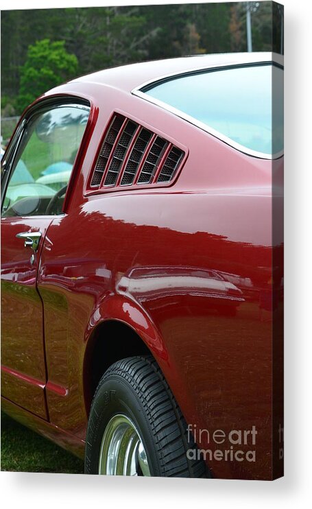 Red Acrylic Print featuring the photograph Classic Mustang by Dean Ferreira