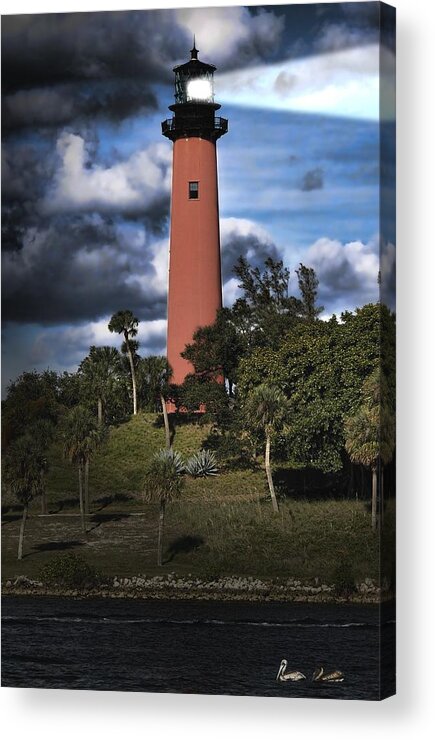 Lighthouse Acrylic Print featuring the photograph Jupiter lighthouse-c by Rudy Umans