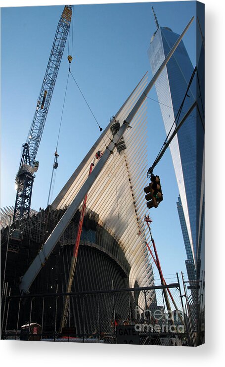 World Trade Center Acrylic Print featuring the photograph Oculus WTC Construction #5 by Steven Spak