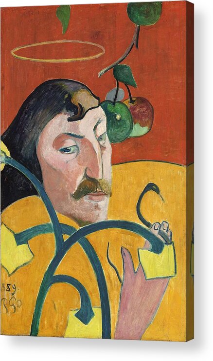 Paul Gauguin Acrylic Print featuring the painting Self Portrait #5 by Paul Gauguin