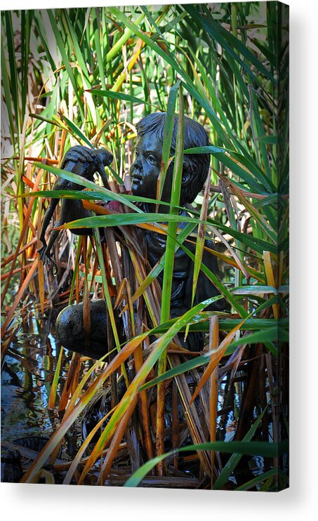 Statue Acrylic Print featuring the photograph A Boy's Friend by Jeanne May