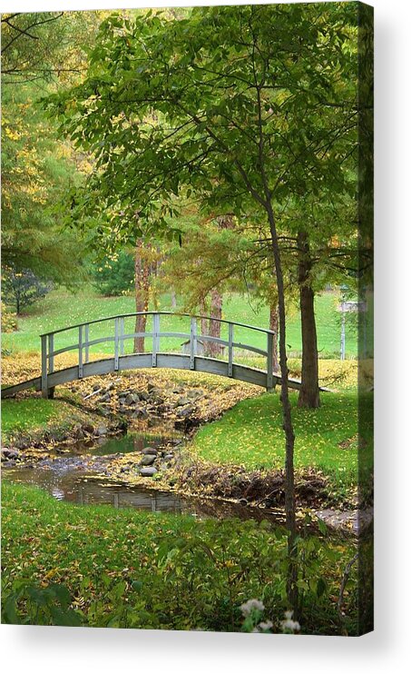 Sinnissippi Park Acrylic Print featuring the photograph A Bridge to Peacefulness by Bruce Bley