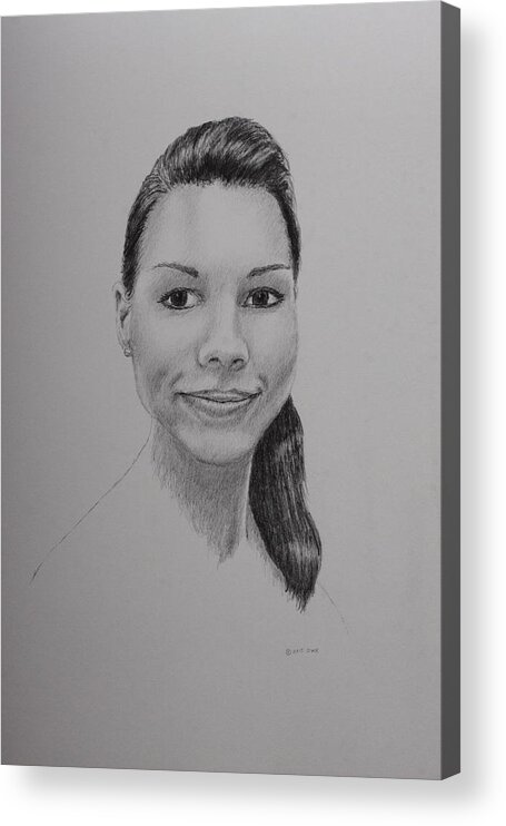 Portrait Acrylic Print featuring the drawing A G by Daniel Reed