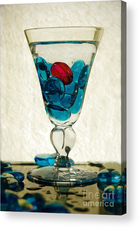 Blue Glass Stones Acrylic Print featuring the digital art A Splash of Color by Margie Chapman
