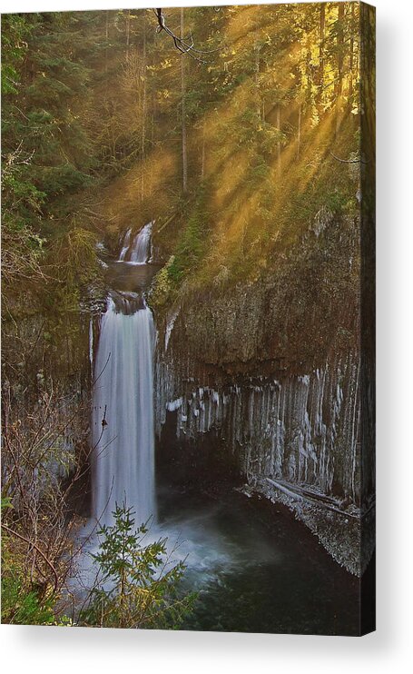 Waterfalls Acrylic Print featuring the photograph Abiqua 2 by Ulrich Burkhalter