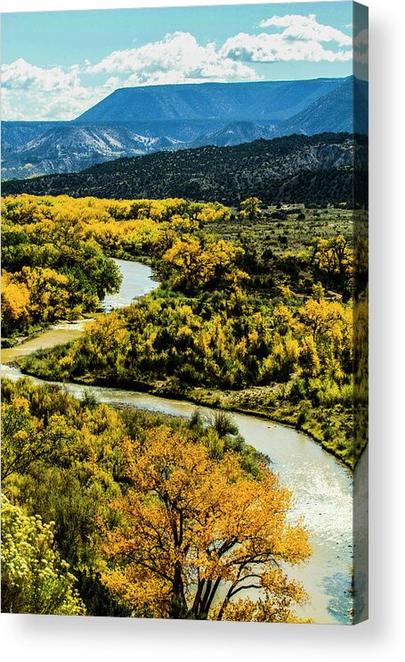 Abiquiu Acrylic Print featuring the photograph Abiquiu, New Mexico, Curvy Chama River by Jolly Sienda