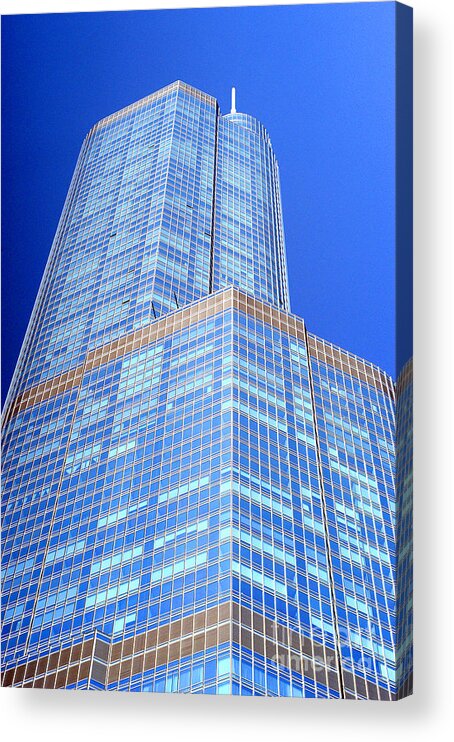 Action Photo Acrylic Print featuring the photograph Action Photo Original Print Of Chicago Trump Tower Abstract by Action
