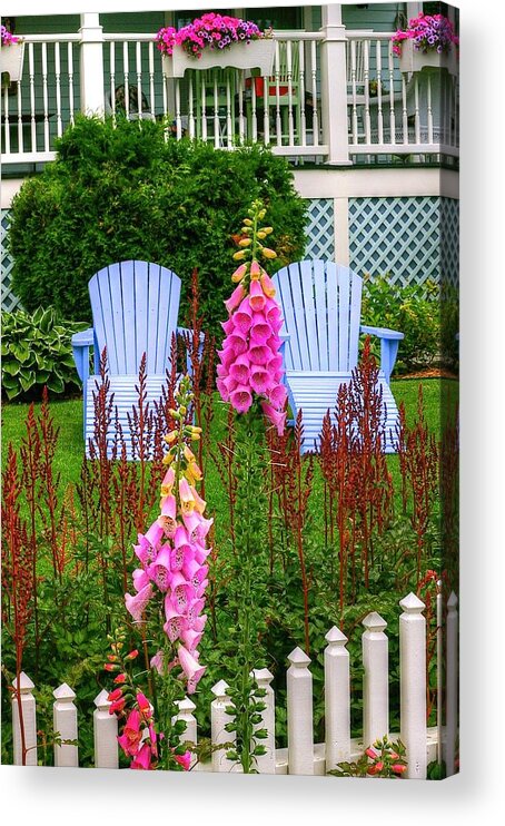 Chairs Acrylic Print featuring the photograph Adirondack Garden by Randy Pollard