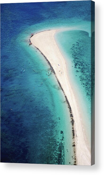 Seascape Acrylic Print featuring the photograph Aerial Of Bali Hai Sandbar by Holger Leue