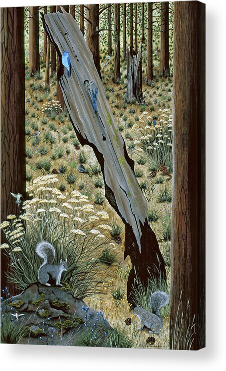 Squirrel Acrylic Print featuring the painting Against All Odds by Jennifer Lake