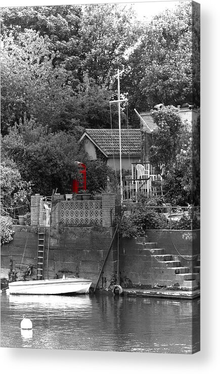 British Phone Box Acrylic Print featuring the photograph Almost Private Phone Box by Maj Seda