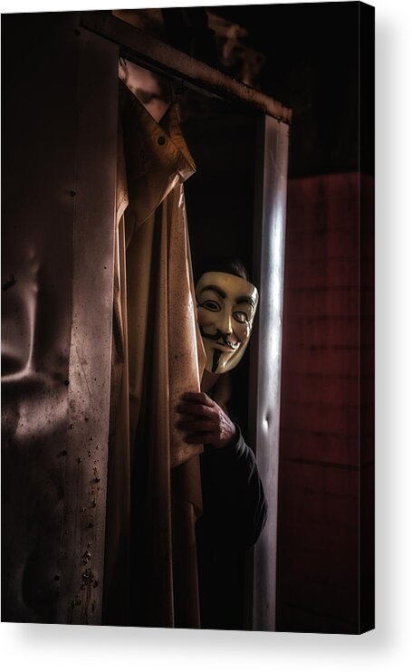 Guy Fawke Acrylic Print featuring the photograph Always Watching by Rob Dietrich