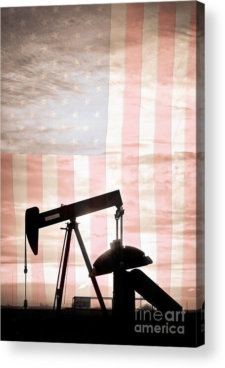 Oil Acrylic Print featuring the photograph American Oil Well by James BO Insogna