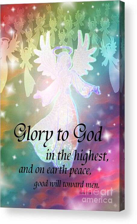 Angel Announcement Acrylic Print featuring the mixed media Angel Announcement by E B Schmidt