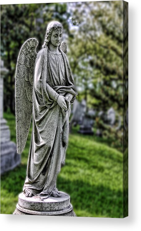 Sculpture Acrylic Print featuring the photograph Angel Sculpture by Linda Phelps
