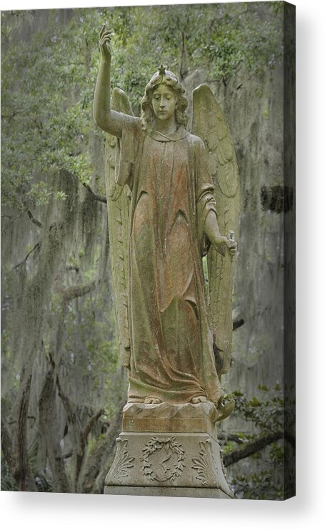 Statue Acrylic Print featuring the photograph Angel with sword and star by Bradford Martin