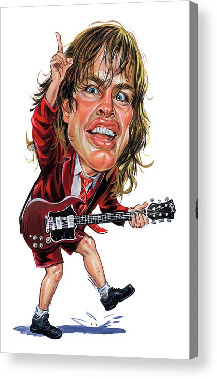 Angus Young Acrylic Print featuring the painting Angus Young by Art 