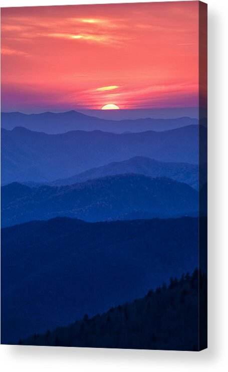 Smokies Acrylic Print featuring the photograph Another Day Ends by Andrew Soundarajan