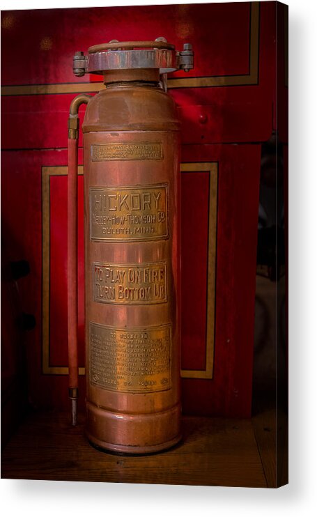 Fire Acrylic Print featuring the photograph Antique Fire Extinguisher by Paul Freidlund