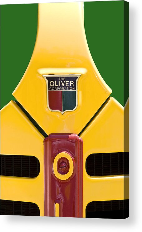 Oliver Acrylic Print featuring the photograph Antique Oliver Tractor by Tom Mc Nemar