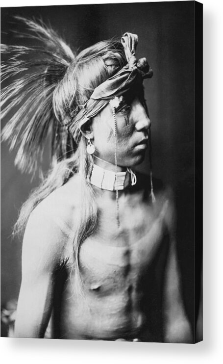 1905 Acrylic Print featuring the photograph Apache Indian circa 1905 by Aged Pixel