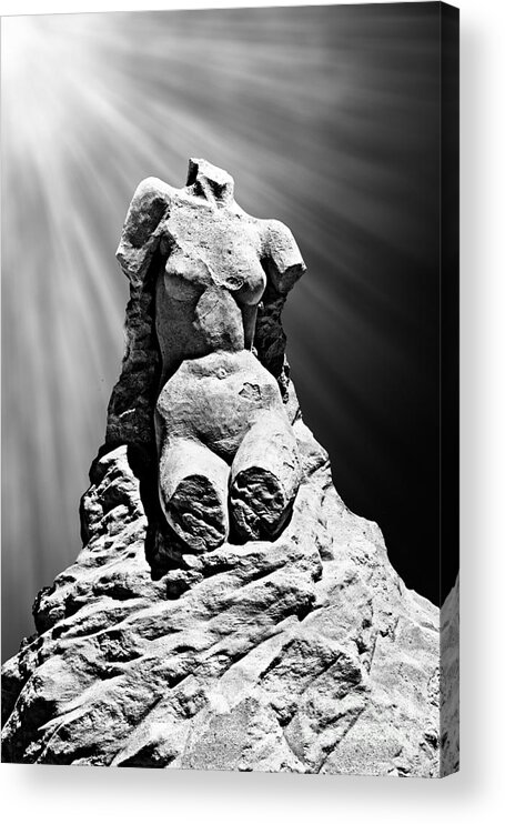 Milo Acrylic Print featuring the photograph Aphrodite of Milos Styled Sand Castle by Tom Gari Gallery-Three-Photography