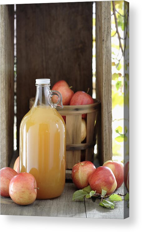 New Mexico Acrylic Print featuring the photograph Apple cider and apples by John Block