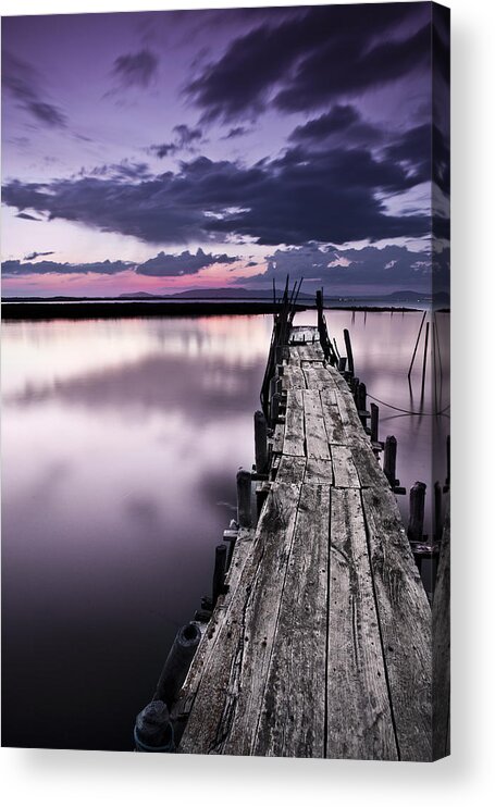 Pier Acrylic Print featuring the photograph At the end by Jorge Maia