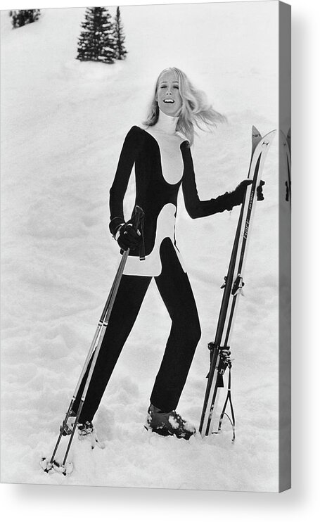 Exterior Acrylic Print featuring the photograph Athlete Suzy Chaffee by Toni Frissell