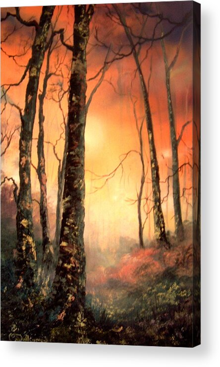 Cannock Chase Acrylic Print featuring the painting Autumn Glow by Jean Walker