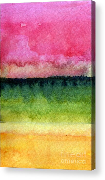 Abstract Landscape Acrylic Print featuring the painting Awakened by Linda Woods