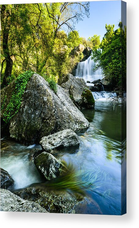 R Acrylic Print featuring the photograph Bajouca Waterfall II by Marco Oliveira