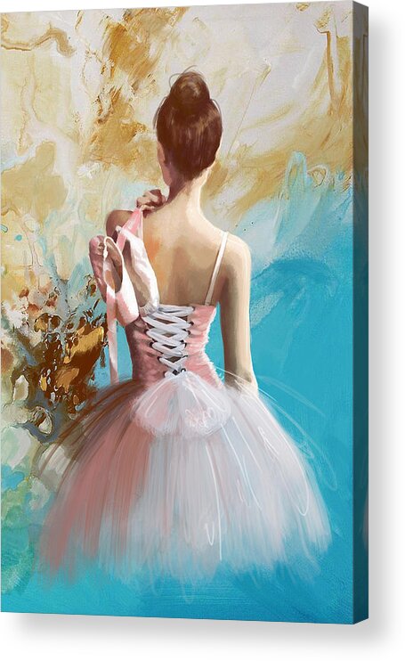 Women Acrylic Print featuring the painting Ballerina's Back by Corporate Art Task Force