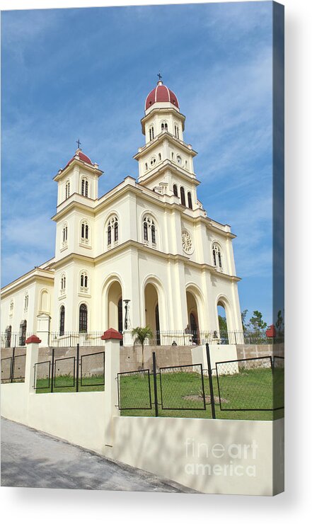 Santiago Acrylic Print featuring the photograph Basilica El Cabre Church, Santiago, Cuba by Bill Bachmann