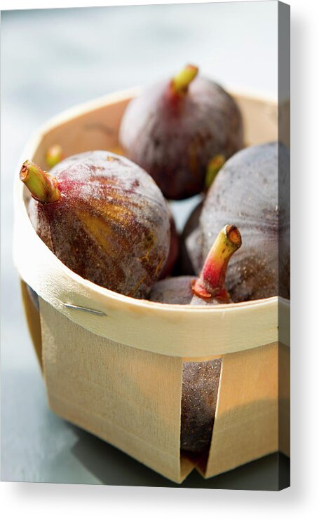 Juicy Acrylic Print featuring the photograph Basket Of Whole Figs by Christine Schneider