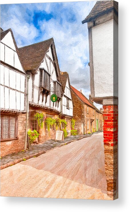 English Village Acrylic Print featuring the photograph Beautiful Day In An Old English Village - Lacock by Mark Tisdale