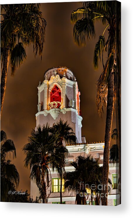Christmas Acrylic Print featuring the photograph Bell Tower at Christmas by Sue Karski