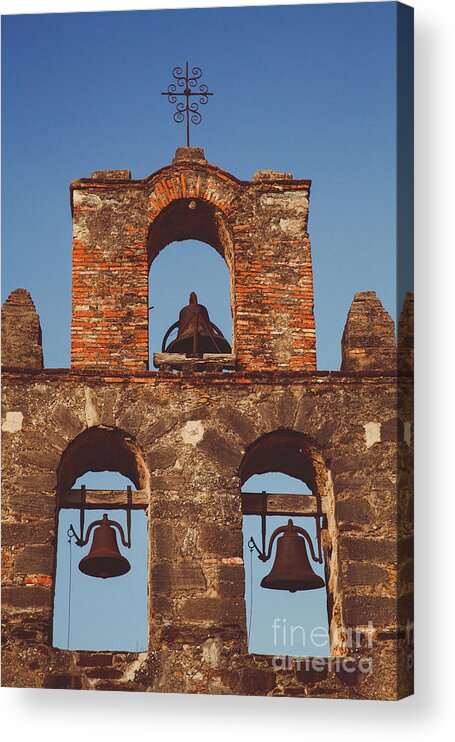 Mission Acrylic Print featuring the photograph Bells in the Mission Espada by Iris Greenwell