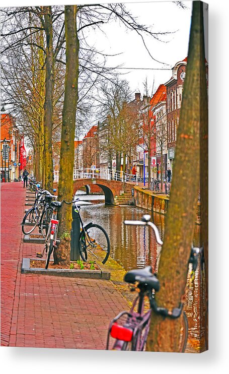 Travel Acrylic Print featuring the photograph Bikes and Canals by Elvis Vaughn