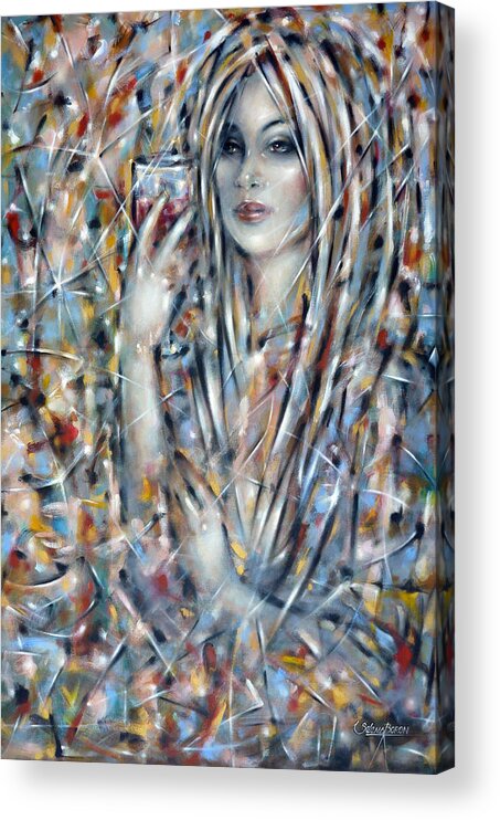 Woman Acrylic Print featuring the painting Bitter Sweet 270610 #2 by Selena Boron