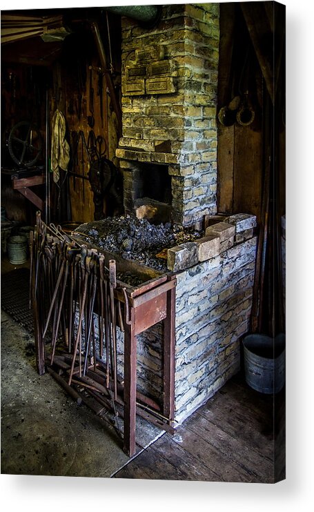 Workshop Acrylic Print featuring the photograph Blacksmiths Forge by Chuck De La Rosa