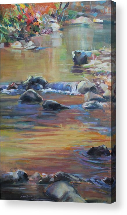 Creek Acrylic Print featuring the painting Blackwater River in Autumn by Susan Bradbury