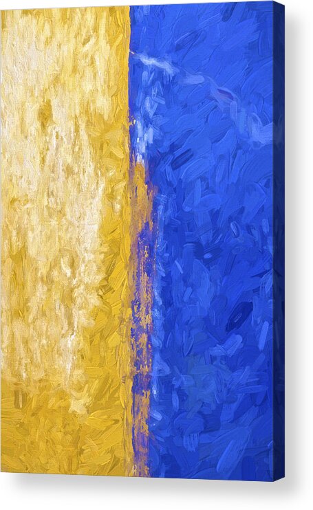 Abstract Acrylic Print featuring the photograph Blue and Yellow Abstract by David Letts