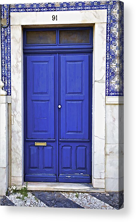 Blue Acrylic Print featuring the photograph Blue Door of Estremoz by David Letts