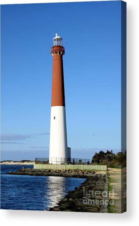 Barnegat Lighthouse Acrylic Print featuring the photograph Blue Sky Blue Sea And Barnegat Light by Christiane Schulze Art And Photography