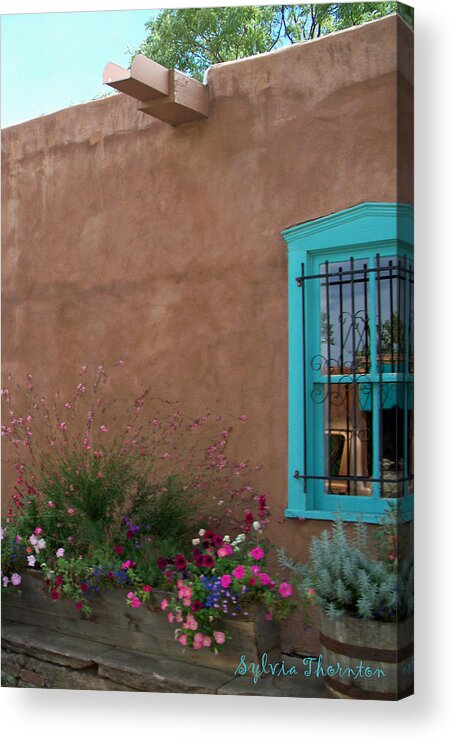 Santa Fe Acrylic Print featuring the photograph Blue Window by Sylvia Thornton