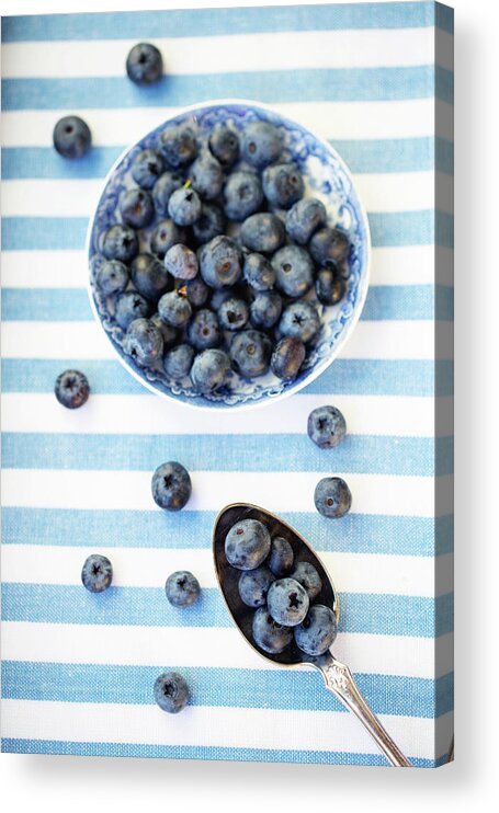 Temptation Acrylic Print featuring the photograph Blueberries by Elin Enger