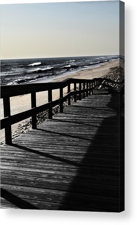 Beach Acrylic Print featuring the photograph Boardwalk Shadow by Jerry Hart
